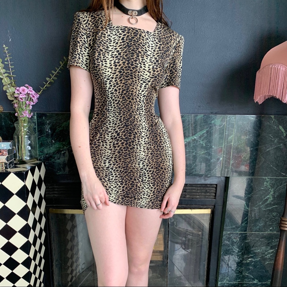 Vintage Leopard Print Dress